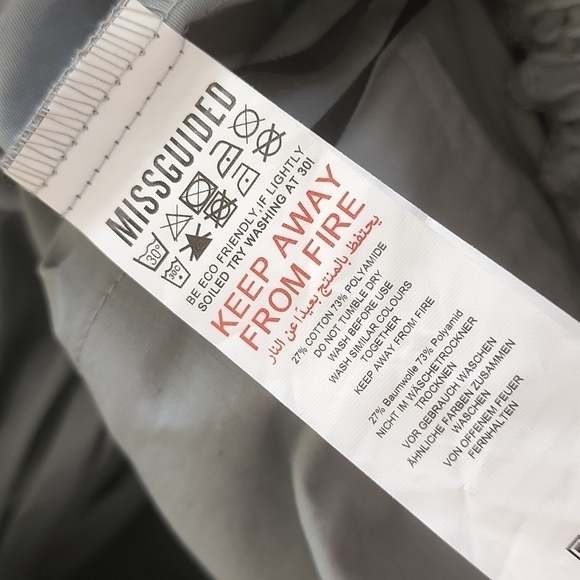 NWT Missguided Slate Nylon Straight Leg Cargo Trousers Size 14 - Picture 13 of 13